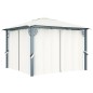 vidaXL Cenador con cortina color crema aluminio 300x300 cm vidaXL Cenador con cortina color crema aluminio 300x300 cm
