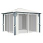 vidaXL Cenador con cortina color crema aluminio 300x300 cm vidaXL Cenador con cortina color crema aluminio 300x300 cm