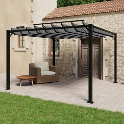 vidaXL Cenador con techo persiana 3x3 m tela y aluminio antracita 