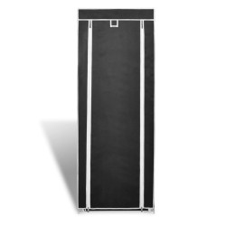 vidaXL Zapatero de tela con cubierta negro 57x29x162 cm 