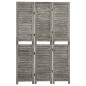 vidaXL Biombo de 3 paneles de madera maciza gris 106,5x166 cm vidaXL Biombo de 3 paneles de madera maciza gris 106,5x166 cm