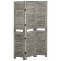 vidaXL Biombo de 3 paneles de madera maciza gris 106,5x166 cm vidaXL Biombo de 3 paneles de madera maciza gris 106,5x166 cm