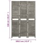 vidaXL Biombo de 3 paneles de madera maciza gris 106,5x166 cm vidaXL Biombo de 3 paneles de madera maciza gris 106,5x166 cm