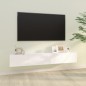 vidaXL Mueble TV pared 2 uds madera contrachapada blanco 100x30x30 cm vidaXL Mueble TV pared 2 uds madera contrachapada blanco 100x30x30 cm