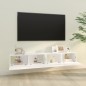 vidaXL Mueble TV pared 2 uds madera contrachapada blanco 100x30x30 cm vidaXL Mueble TV pared 2 uds madera contrachapada blanco 100x30x30 cm