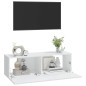 vidaXL Mueble TV pared 2 uds madera contrachapada blanco 100x30x30 cm vidaXL Mueble TV pared 2 uds madera contrachapada blanco 100x30x30 cm