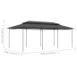 vidaXL Cenador gris antracita 600x298x270 cm vidaXL Cenador gris antracita 600x298x270 cm