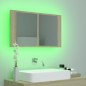 vidaXL Armario espejo de baño LED acrílico roble Sonoma 80x12x45 cm vidaXL Armario espejo de baño LED acrílico roble Sonoma 80x12x45 cm