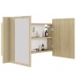 vidaXL Armario espejo de baño LED acrílico roble Sonoma 80x12x45 cm vidaXL Armario espejo de baño LED acrílico roble Sonoma 80x12x45 cm