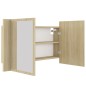 vidaXL Armario espejo de baño LED acrílico roble Sonoma 80x12x45 cm vidaXL Armario espejo de baño LED acrílico roble Sonoma 80x12x45 cm