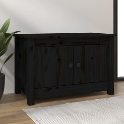vidaXL Armario zapatero de madera maciza de pino negro 70x38x45,5 cm