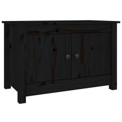 vidaXL Armario zapatero de madera maciza de pino negro 70x38x45,5 cm