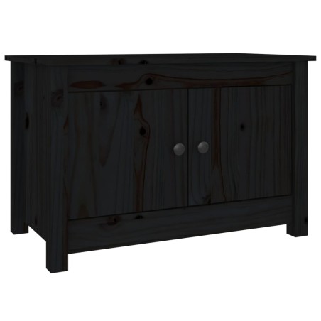 vidaXL Armario zapatero de madera maciza de pino negro 70x38x45,5 cm