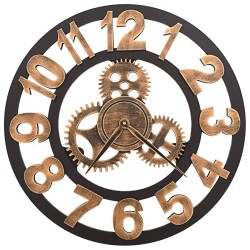 vidaXL Reloj de pared de metal dorado y negro 58 cm