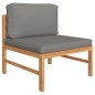 vidaXL Set de muebles de jardín 6 pzas madera de teca y cojines gris vidaXL Set de muebles de jardín 6 pzas madera de teca y cojines gris