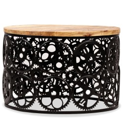 vidaXL Mesa de centro de madera de mango maciza 60x40 cm