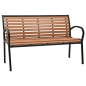 vidaXL Banco de jardín acero y WPC negro y marrón 116 cm vidaXL Banco de jardín acero y WPC negro y marrón 116 cm