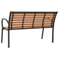 vidaXL Banco de jardín acero y WPC negro y marrón 116 cm vidaXL Banco de jardín acero y WPC negro y marrón 116 cm