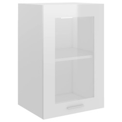 vidaXL Armario colgante cristal de ingeniería blanco brillo 40x31x60cm