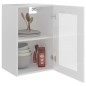 vidaXL Armario colgante cristal de ingeniería blanco brillo 40x31x60cm vidaXL Armario colgante cristal de ingeniería blanco brillo 40x31x60cm