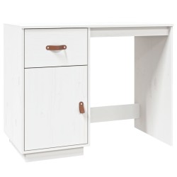 vidaXL Escritorio de madera maciza de pino blanco 95x50x75 cm