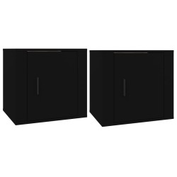 vidaXL Mesitas de noche 2 unidades color negro 50x39x47 cm