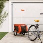vidaXL Remolque de bicicleta mascotas hierro tela Oxford naranja negro vidaXL Remolque de bicicleta mascotas hierro tela Oxford naranja negro