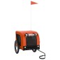 vidaXL Remolque de bicicleta mascotas hierro tela Oxford naranja negro vidaXL Remolque de bicicleta mascotas hierro tela Oxford naranja negro