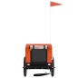 vidaXL Remolque de bicicleta mascotas hierro tela Oxford naranja negro vidaXL Remolque de bicicleta mascotas hierro tela Oxford naranja negro