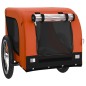 vidaXL Remolque de bicicleta mascotas hierro tela Oxford naranja negro vidaXL Remolque de bicicleta mascotas hierro tela Oxford naranja negro