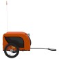 vidaXL Remolque de bicicleta mascotas hierro tela Oxford naranja negro vidaXL Remolque de bicicleta mascotas hierro tela Oxford naranja negro