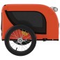 vidaXL Remolque de bicicleta mascotas hierro tela Oxford naranja negro vidaXL Remolque de bicicleta mascotas hierro tela Oxford naranja negro