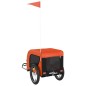 vidaXL Remolque de bicicleta mascotas hierro tela Oxford naranja negro vidaXL Remolque de bicicleta mascotas hierro tela Oxford naranja negro