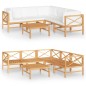 vidaXL Set de muebles de jardín 6 pzas madera de teca y cojines crema