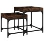 vidaXL Mesitas auxiliares 3 uds madera contrachapada roble ahumado vidaXL Mesitas auxiliares 3 uds madera contrachapada roble ahumado