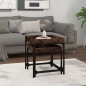 vidaXL Mesitas auxiliares 3 uds madera contrachapada roble ahumado vidaXL Mesitas auxiliares 3 uds madera contrachapada roble ahumado