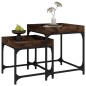 vidaXL Mesitas auxiliares 3 uds madera contrachapada roble ahumado vidaXL Mesitas auxiliares 3 uds madera contrachapada roble ahumado