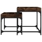 vidaXL Mesitas auxiliares 3 uds madera contrachapada roble ahumado vidaXL Mesitas auxiliares 3 uds madera contrachapada roble ahumado