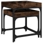 vidaXL Mesitas auxiliares 3 uds madera contrachapada roble ahumado vidaXL Mesitas auxiliares 3 uds madera contrachapada roble ahumado