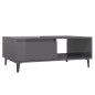 vidaXL Mesa de centro madera contrachapada gris brillante 90x60x35 cm vidaXL Mesa de centro madera contrachapada gris brillante 90x60x35 cm