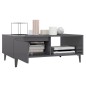 vidaXL Mesa de centro madera contrachapada gris brillante 90x60x35 cm vidaXL Mesa de centro madera contrachapada gris brillante 90x60x35 cm