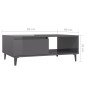 vidaXL Mesa de centro madera contrachapada gris brillante 90x60x35 cm vidaXL Mesa de centro madera contrachapada gris brillante 90x60x35 cm