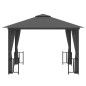 vidaXL Cenador con paredes laterales y techos dobles antracita 3x3 m vidaXL Cenador con paredes laterales y techos dobles antracita 3x3 m