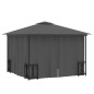 vidaXL Cenador con paredes laterales y techos dobles antracita 3x3 m vidaXL Cenador con paredes laterales y techos dobles antracita 3x3 m