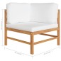 vidaXL Set de muebles de jardín 6 pzas madera de teca y cojines crema