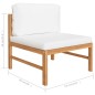 vidaXL Set de muebles de jardín 6 pzas madera de teca y cojines crema