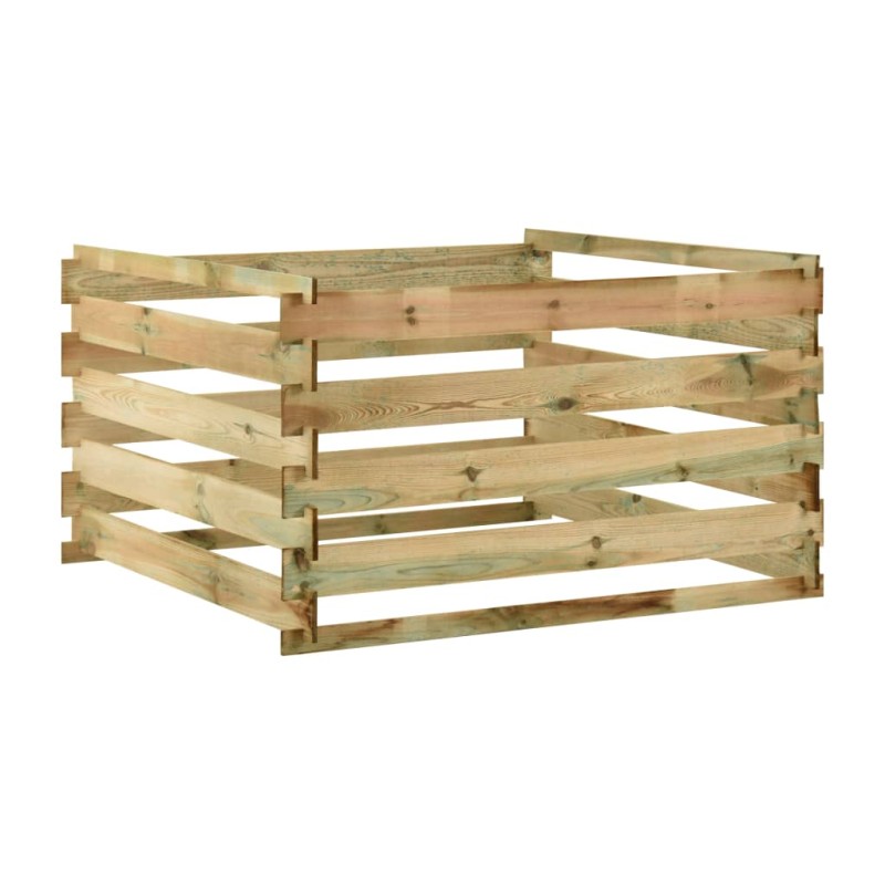 vidaXL Compostador con listones madera pino impregnada 120x120x70 cm vidaXL Compostador con listones madera pino impregnada 120x120x70 cm
