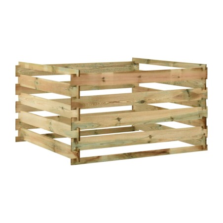 vidaXL Compostador con listones madera pino impregnada 120x120x70 cm