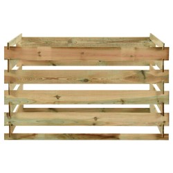 vidaXL Compostador con listones madera pino impregnada 120x120x70 cm