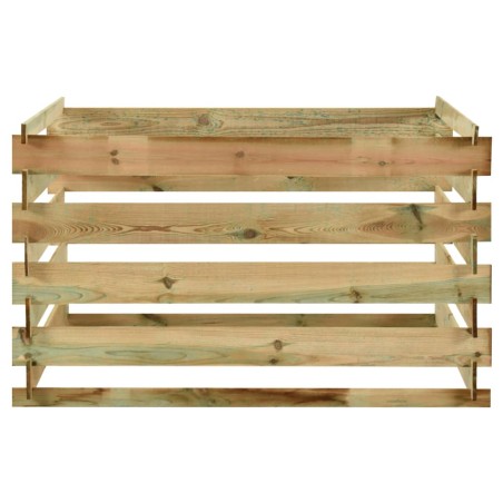 vidaXL Compostador con listones madera pino impregnada 120x120x70 cm